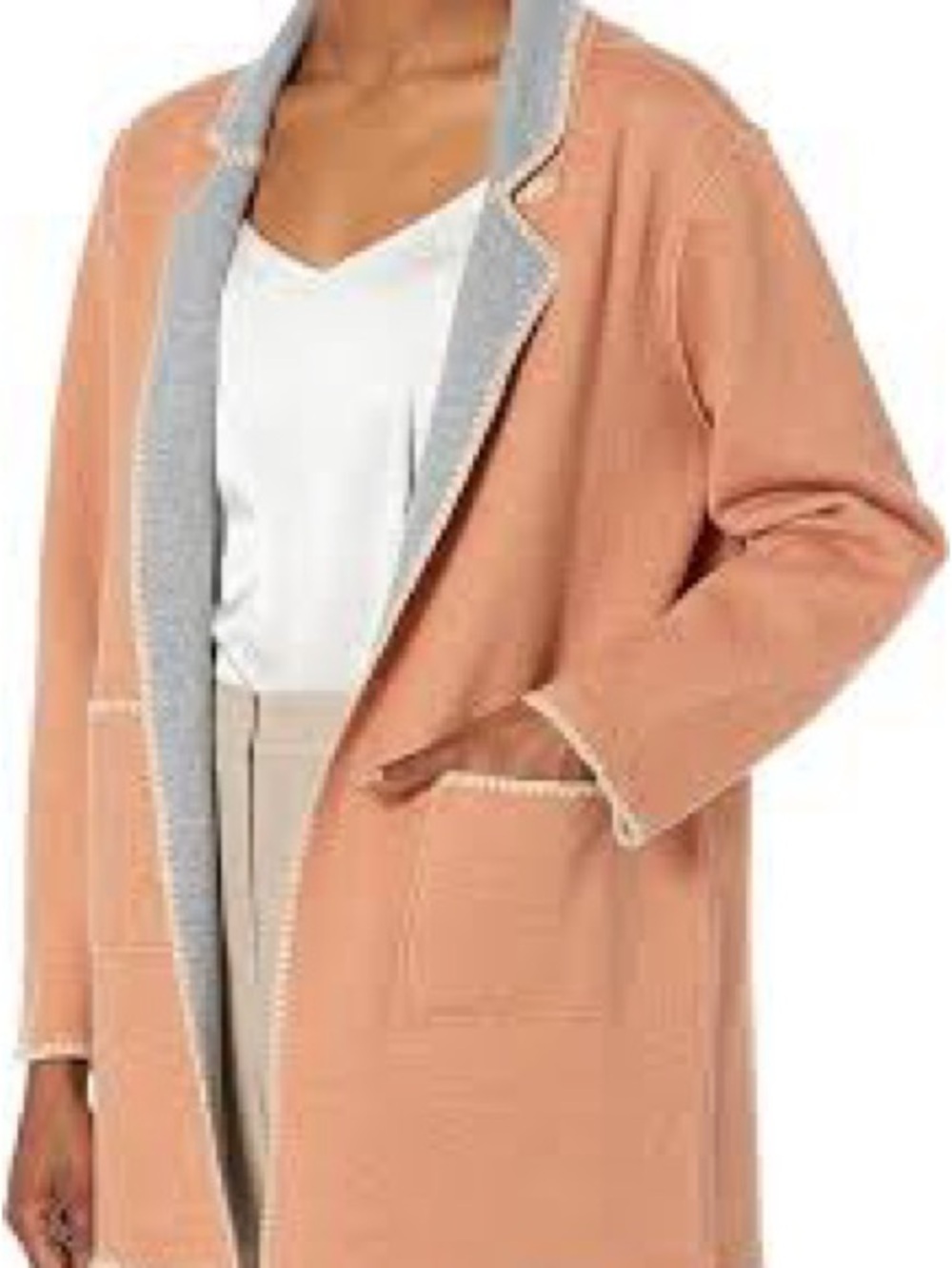 NIC+ZOE Cool Nights Reversible Knit Jacket Copper Orange Gray Great Condition